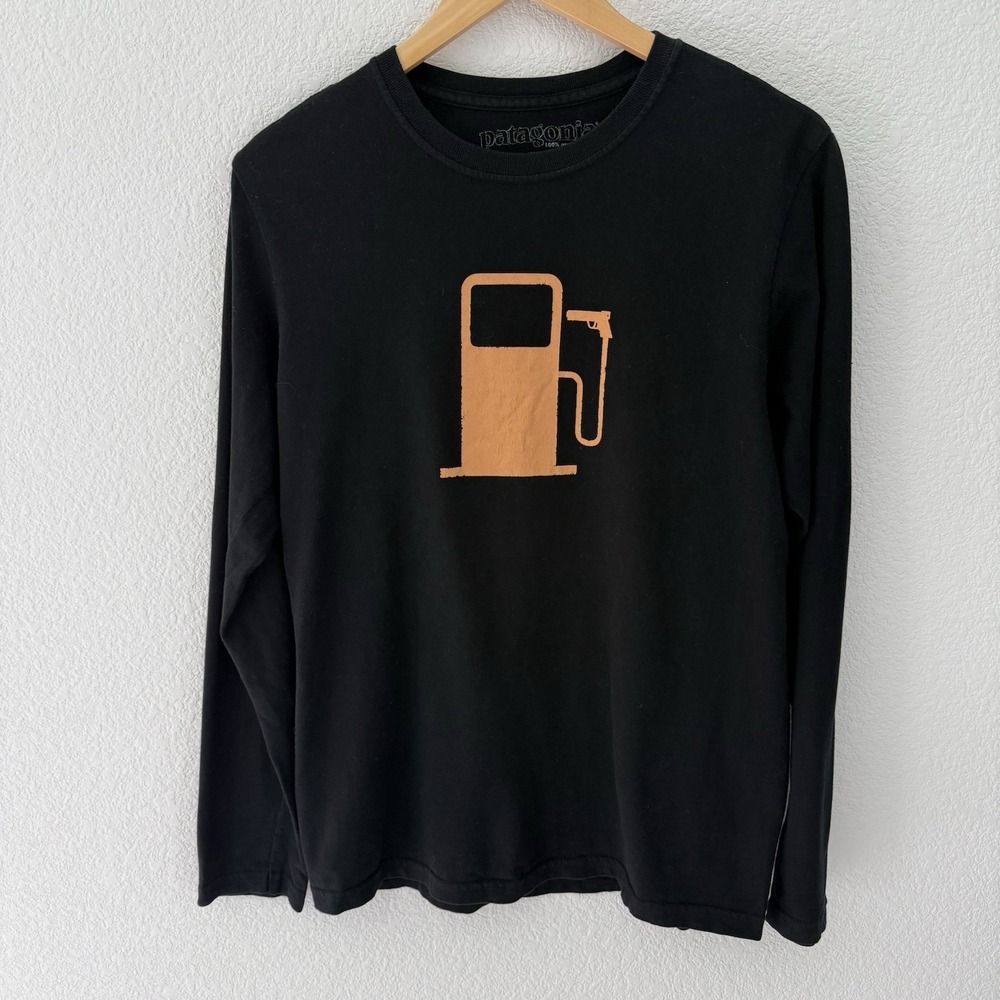 Patagonia Kill Gas Pump Shirt Mens Small Black RARE L/S Climate Change